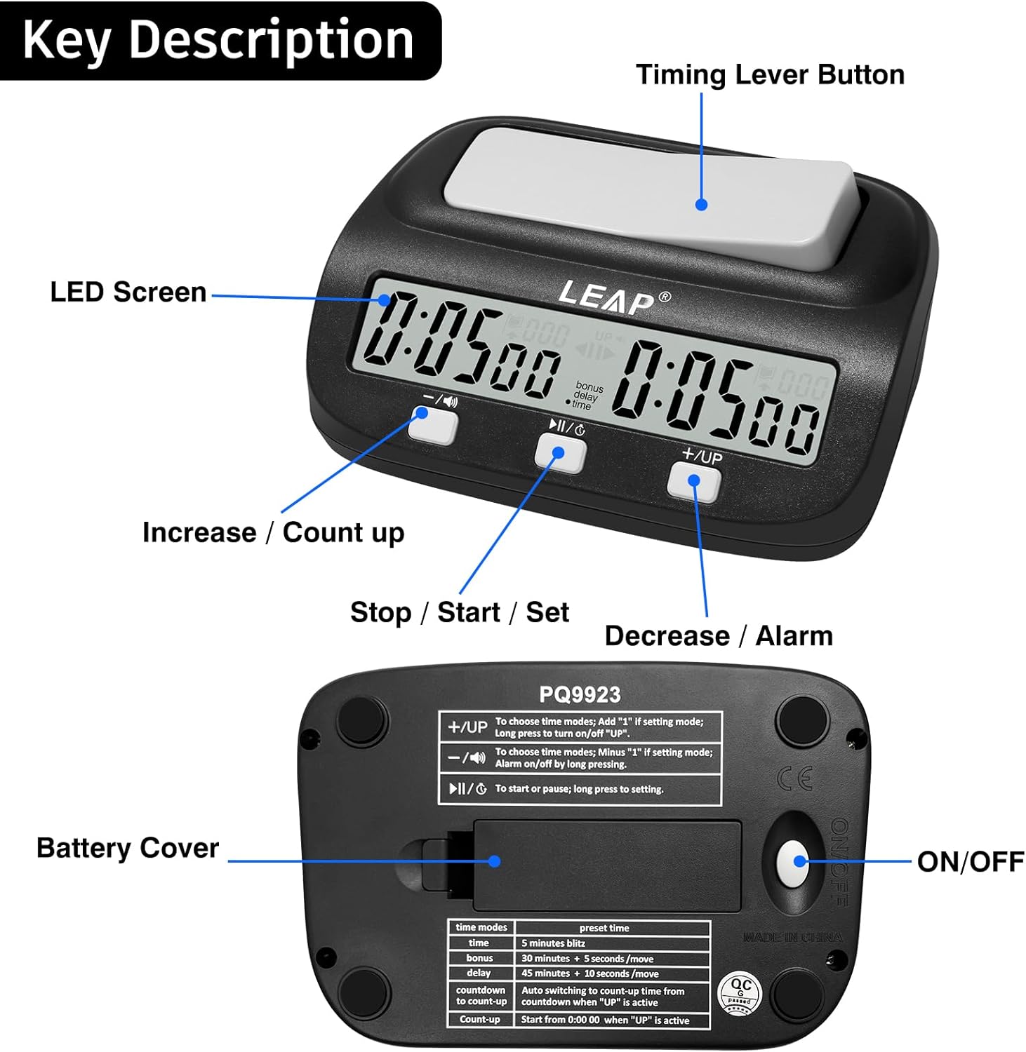 นาฬิกาจับเวลาเอแม็ท Leap Easy Digital Clock PQ9923