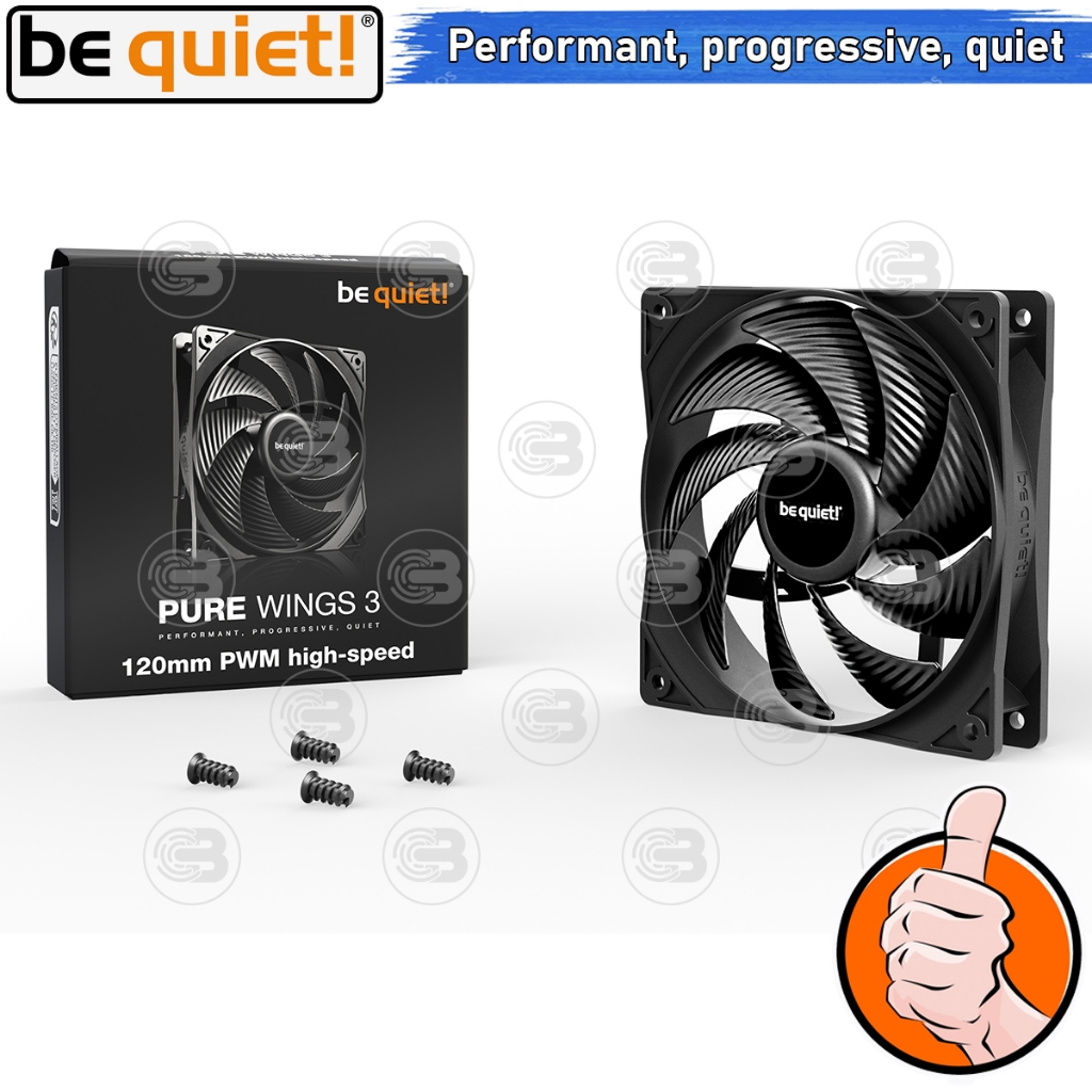 [CoolBlasterThai] Be Quiet Pure Wings 3 120 PWM high-speed PC Fan Case (BL106) ประกัน 3 ปี