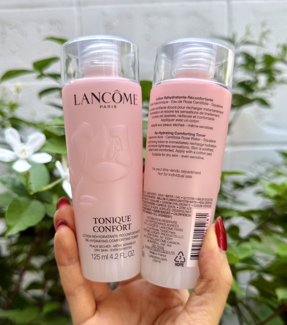 สูตรใหม่ Lancome Tonique Confort Comforting Facial Toner Eau de rose centifolia 24h D'Hydratation 125ml. (1ขวด) ขนาดทดลอง