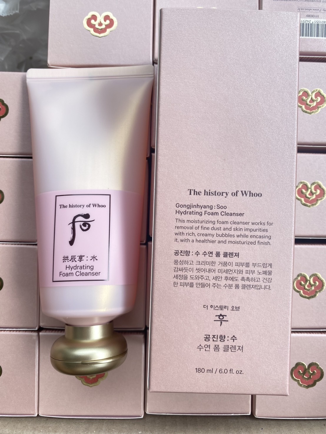 The History Of Whoo Hydrating Foam Cleanser 180ml.โฟมล้างหน้าสูตรให้ความชุ่มชื้น + กระชับรูขุมขน