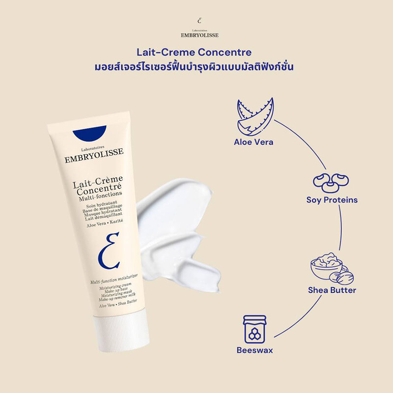 Embryolisse Lait Cream Concentrated Moisturizer Make-up Primer Moisturizing Mask 75ml. แพ็คเก็จใหม่ 2025