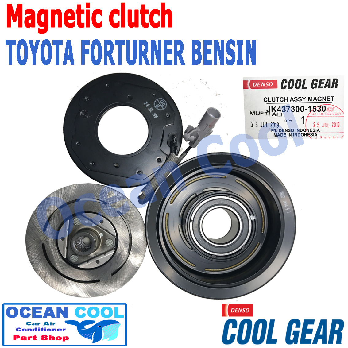 คลัชคอมแอร์ โตโยต้า ฟอร์จูนเนอร์ เบนซิน 2.7 ปี 2005 - 2007 MGC0028 มี เทอร์โม ฟิวส์ อินโนวา เบนซิน 2.0 ปี 2004 Cool Gear แท้ JK437300-1530 Toyota Fortuner Bensin Toyota Innova มูเล่คลัช คลัชคอม