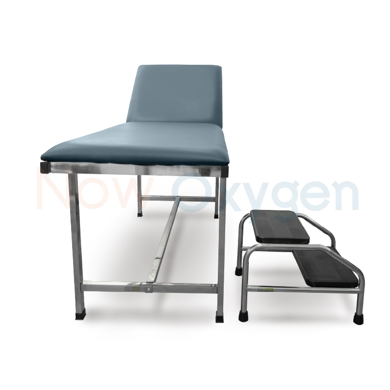 เตียงตรวจโรคและบันไดขึ้นเตียง ปรับระดับพนักพิงได้ สแตนเลสหนาทนทานกันสนิม รับประกัน 1 ปี