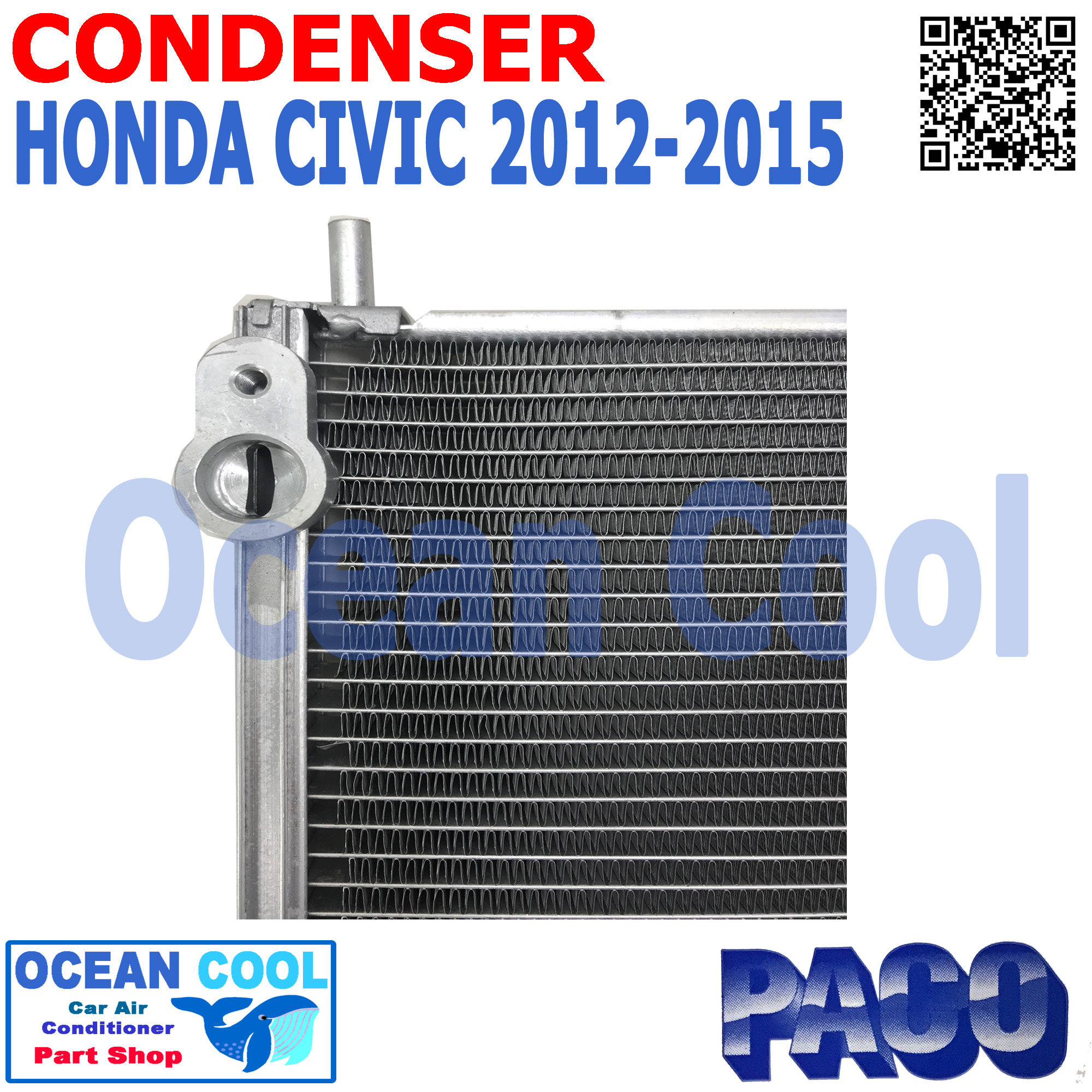 แผงแอร์ ฮอนด้า ซีวิค 2012 - 2015 CD0060 CONDENSER HONDA CIVIC FB รังผึ้งแอร์ แผงรังผึ้ง แผงคอยล์ร้อน คอนเดนเซอร์ อะไหล่