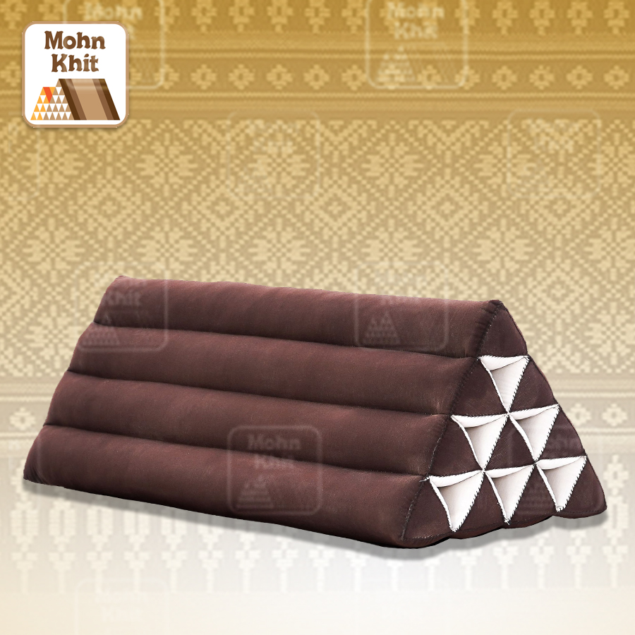 หมอนสามเหลี่ยม10 ช่องผ้าสีพื้น 30cmx 80 cmx 29 cm //Thai Tri-angle Cotton kapok 100%Traditional Floor Cushions.