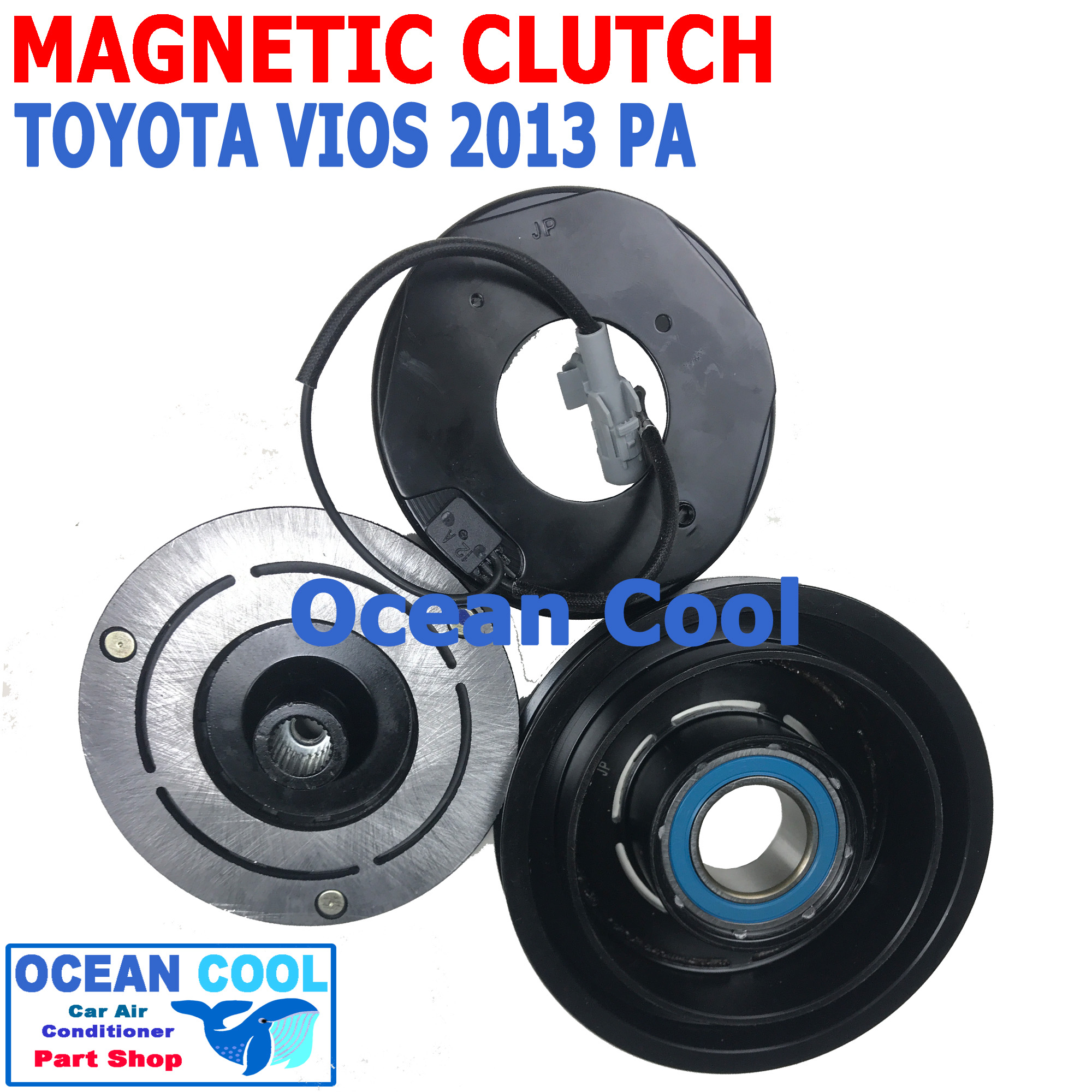 คลัชคอมแอร์ โตโยต้า วีออส 2013 - 2015 PA MGC0051 Magnetic Clutch toyota vios ชุดหน้าคลัชคอมแอร์ สำหรับคอม 10PA อะไหล่ แอร์ รถยนต์ ลูกปืนมู่เล่ NSK แท้