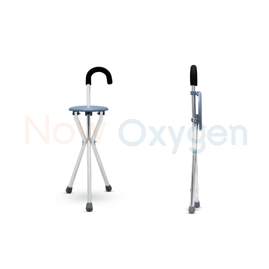 ไม้เท้าเก้าอี้อลูมิเนียม พับได้ นั่งได้ (Aluminium Crutch Chair )