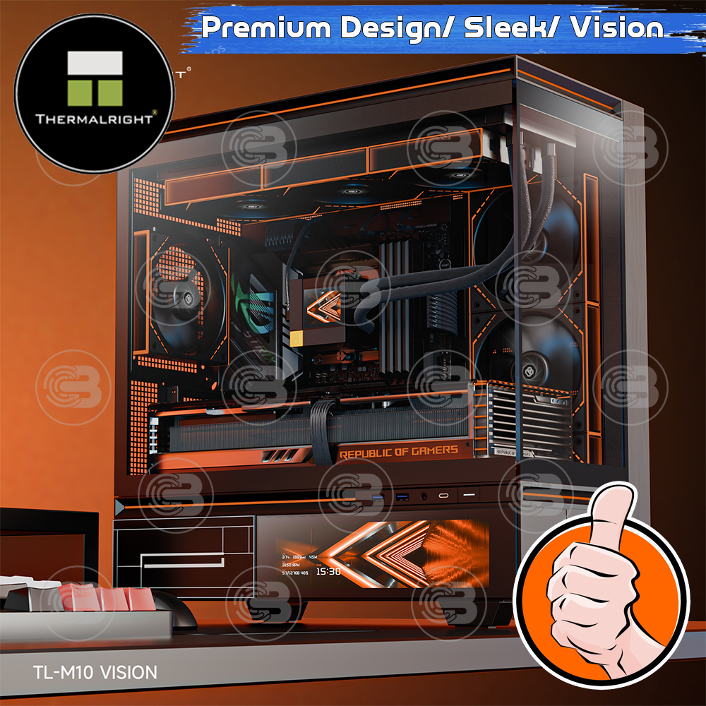[CoolBlasterThai] Thermalright TL-M10 VISION Mid-Tower Temered Glass PC Case Black ประกัน 1 ปี