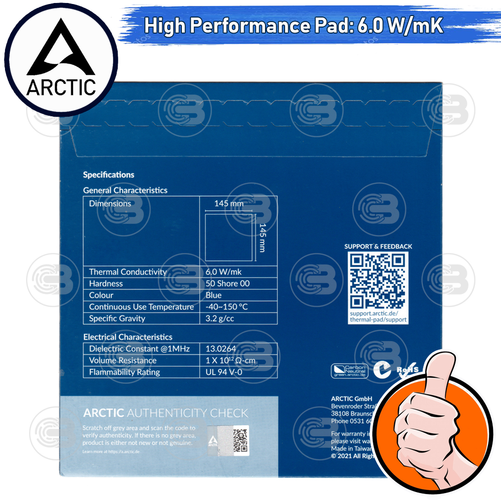 [CoolBlasterThai] Arctic Thermal Pad TP-2 (APT2560) 145x145x0.5 mm./6.0 W/mK