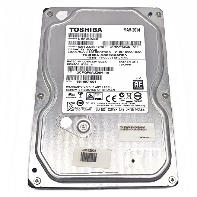 HP 661697-001 684593-001 [TorCompTH - ขาย จำหน่าย ราคา] HP 500GB 7.2K 6G MDL LFF SATA-3 HDD