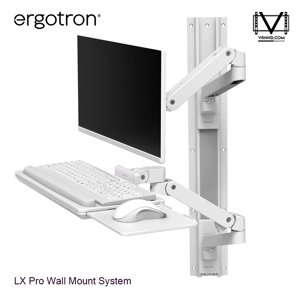 Ergotron LX Pro Wall Mount System (white) Keyboard & Monitor Mount