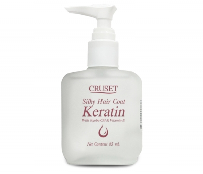 แท้พร้อมส่ง‣ Cruset Silky Hair Coat / Keratin 85ml ครูเซ็ท ซิลกี้ แฮร์โคท เคอราติน เซรั่ม ขวดเหลี่ยมน้ำใส