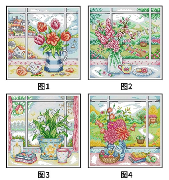 Vase on windowsill (เดี่ยว/ชุด)(ไม่พิมพ์/พิมพ์ลาย)