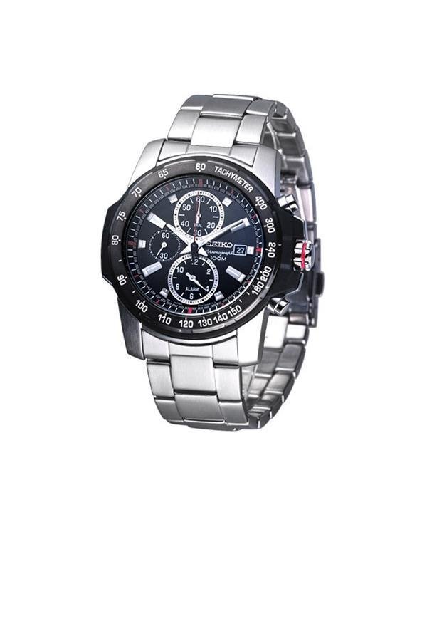 Seiko Criteria Tachymeter Alarm Chronograph SNAD15 - Black,Silver