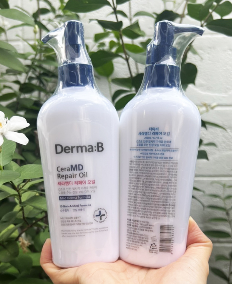Derma: B CeraMD Repair Oil 200ml. หัวปั้ม 2in1 Body oil+body lotion