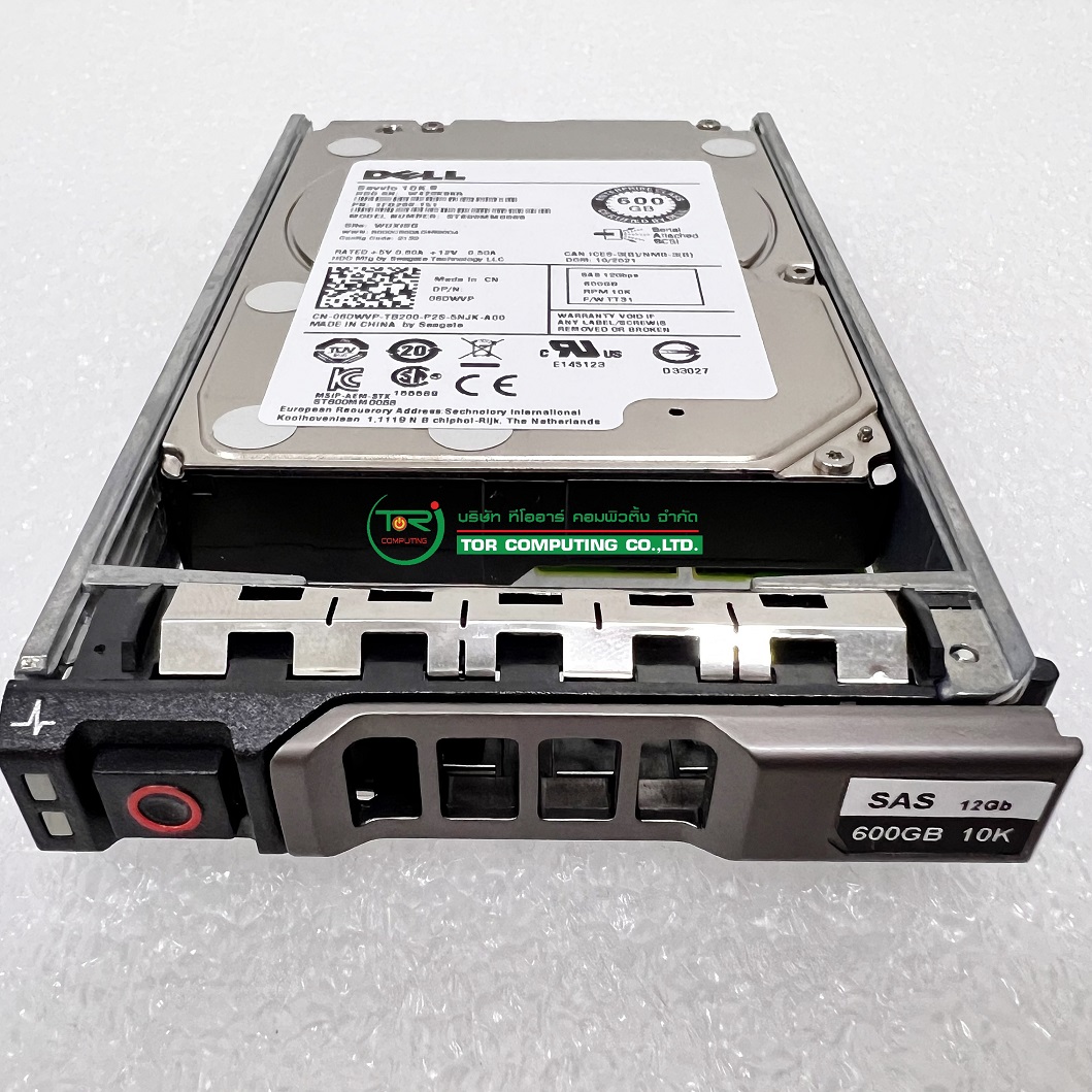 Dell 06DWVP [TorCompTH Thailand ขาย จำหน่าย ราคา] Dell 600GB 10K 12G SAS 2.5in HDD w/Tray for Gen13