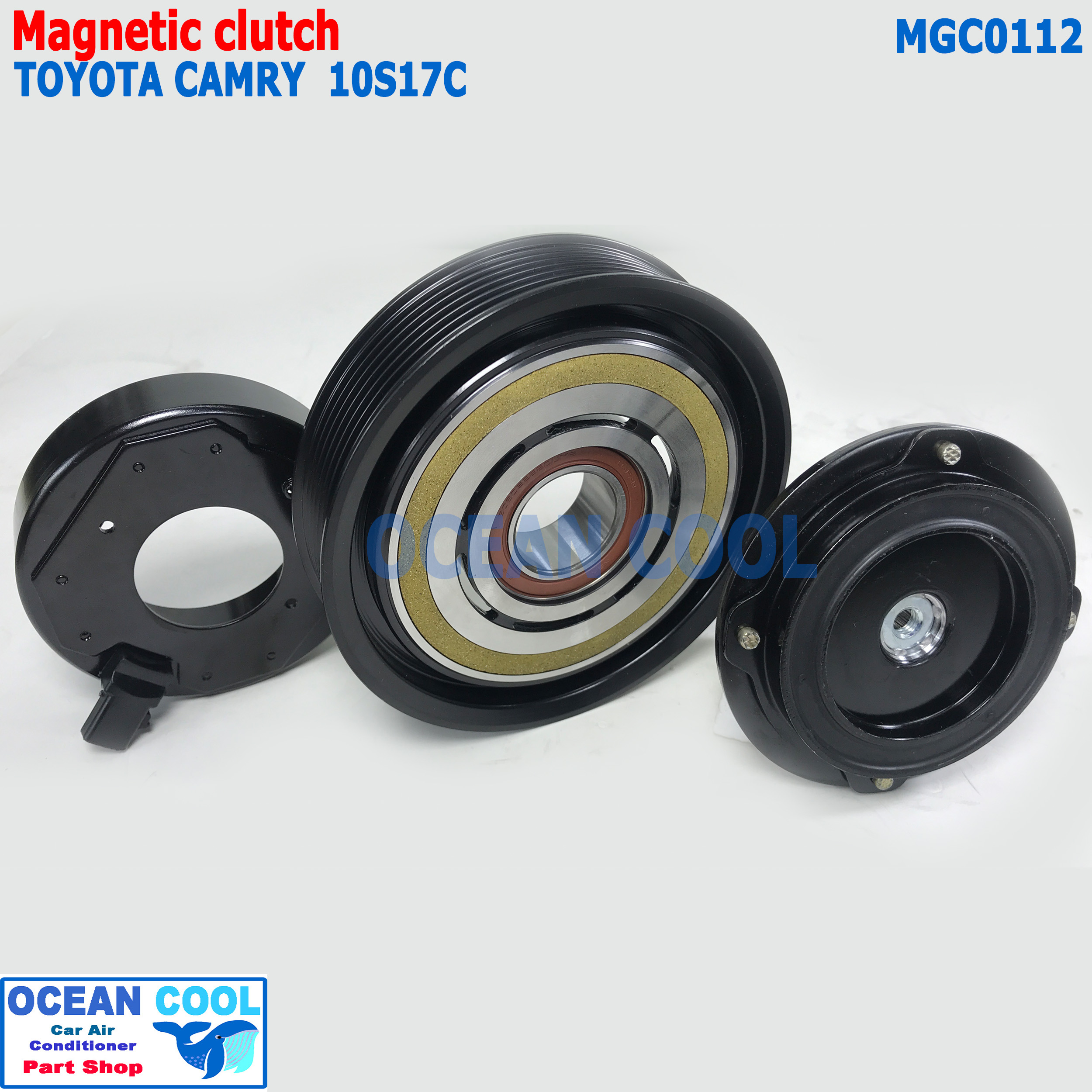 คลัชคอมแอร์ โตโยต้า แคมรี่ , วิช 2003 - 2005 ACV30 MGC0112 ลูกปืน NSK แท้ AC Compressor Clutch for Toyota Camry , Wish สำหรับคอม 10S17C หน้าคลัช คลัทช์ มูเล่ พูเล่