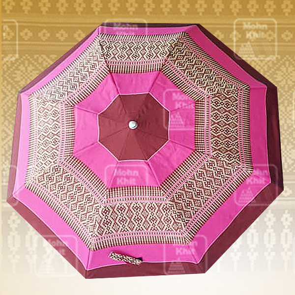 ร่มลายขิด ผ้าUV กันแดด กันฝนขนาด 16 นิ้วตอนเดียว//Umbrella with striped pattern, UV fabric, sun protection 16 inches