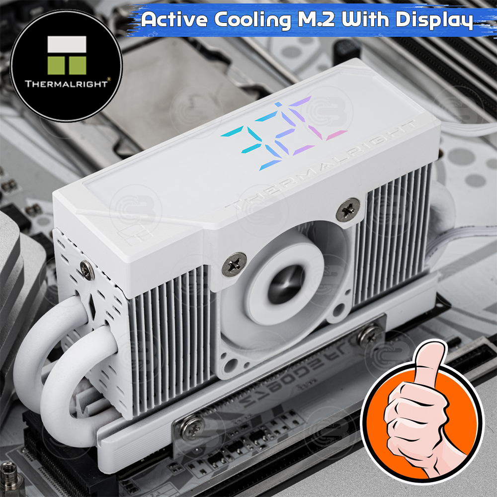 [CoolBlasterThai] Thermalright HR-10 2280 PRO Digital WHITE SSD M.2 COOLING KIT With Heatpipe
