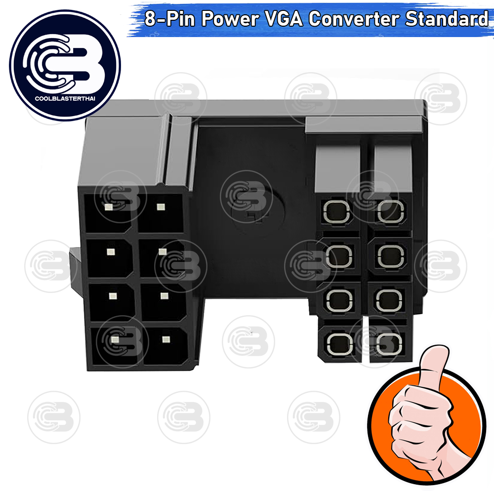 [CoolBlasterThai] Cable Management GPU 8 Pin U-TURN 180 Degree Connector (STANDARD) BLACK