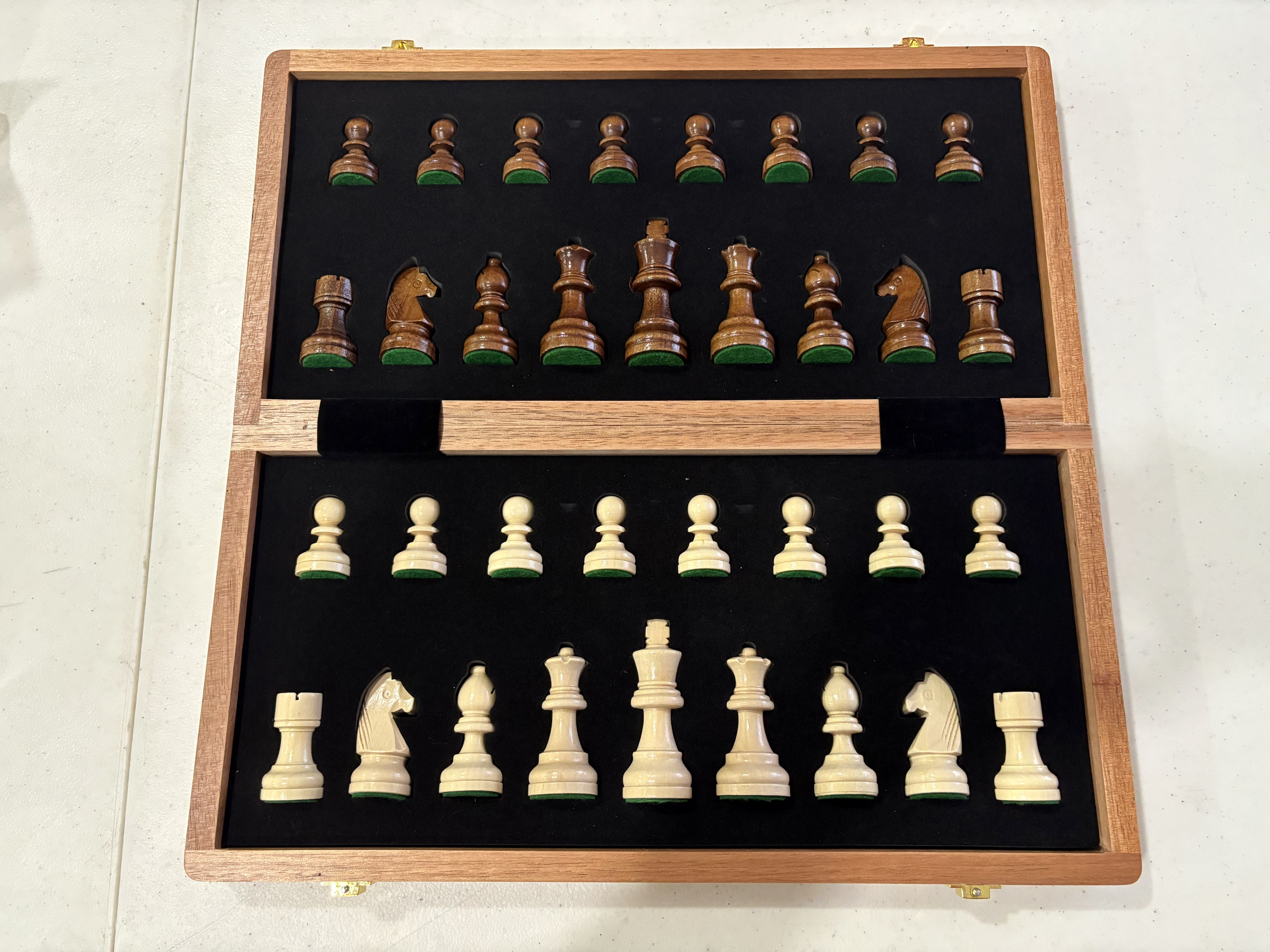ชุดหมากรุกสากลไม้rosewood+maple Gold Knight Wooden Chess Set 71