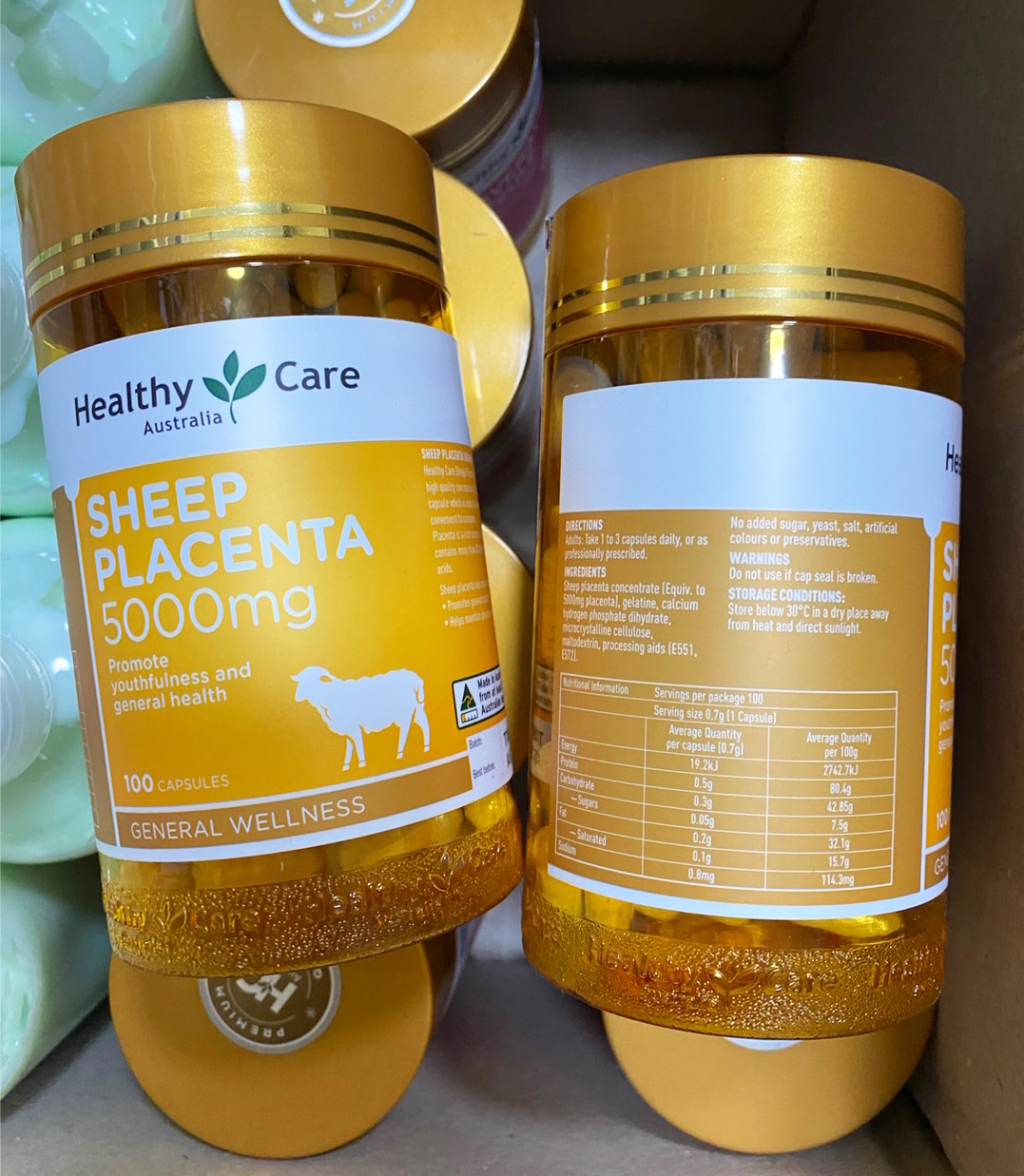 อาหารเสริมรกแกะสกัดเข้มข้น Healthy Care Sheep Placenta 5000mg 100 แคปซูล