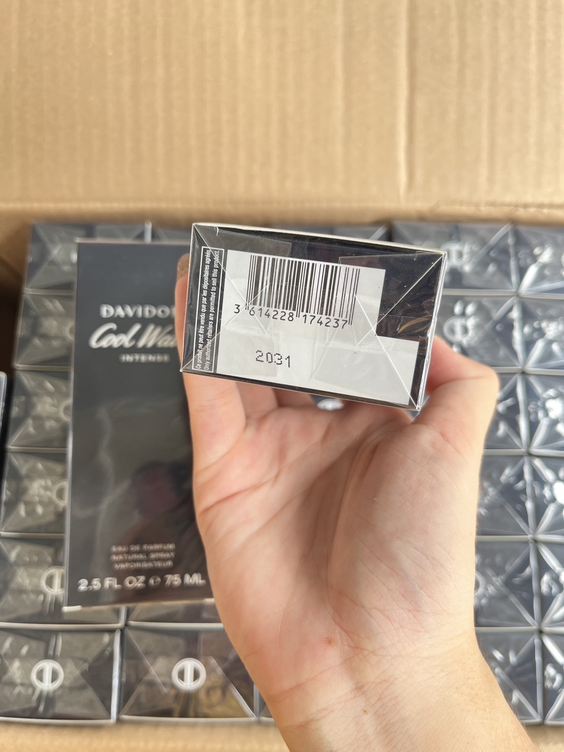 Davidoff Cool Water Intense Eau De Parfum 75ml. กล่องซีล ของแท้