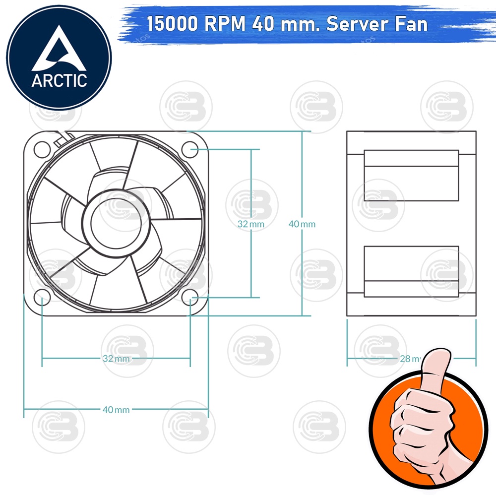 [CoolBlasterThai] ARCTIC S4028-15K 15,000 RPM (size 40 mm.) Fan Case ประกัน 6 ปี