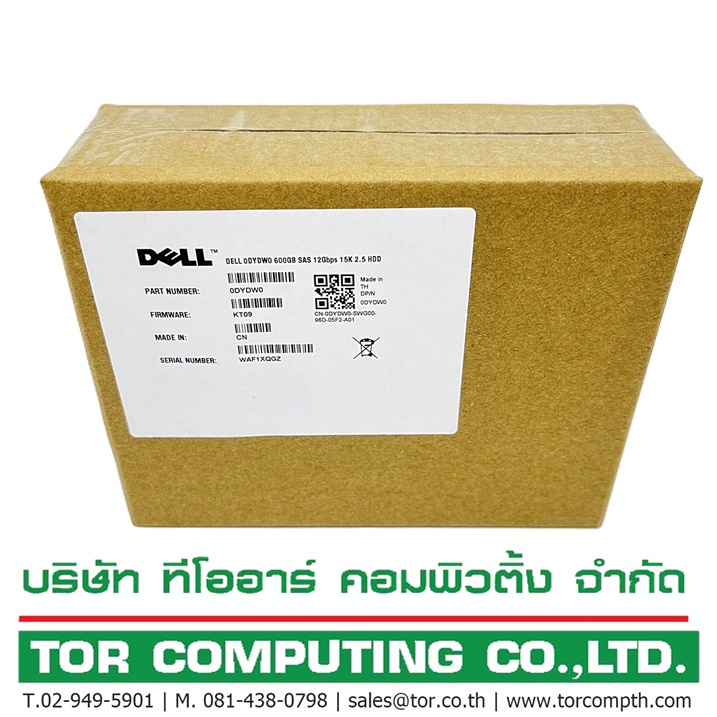 NEW DELL 0DYDW0 [TorCompTH Thailand ขาย จำหน่าย ราคา] Dell 600GB 15K 12G SAS 2.5in HDD w/G176J