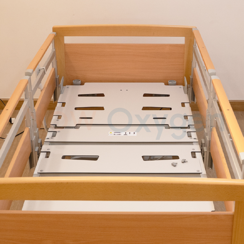 เตียงผู้ป่วยสูงอายุไฟฟ้า ดีไซน์แบบไม้ 7 ฟังก์ชั่น ยี่ห้อ HAELVOET รุ่น Lago Care รับประกันศูนย์ไทย 6 ปี