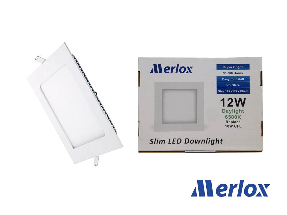 โคม DOWNLIGHT LED 12W ทรงเหลี่ยม ชนิดฝังฝ้า DL/WW MERLOX