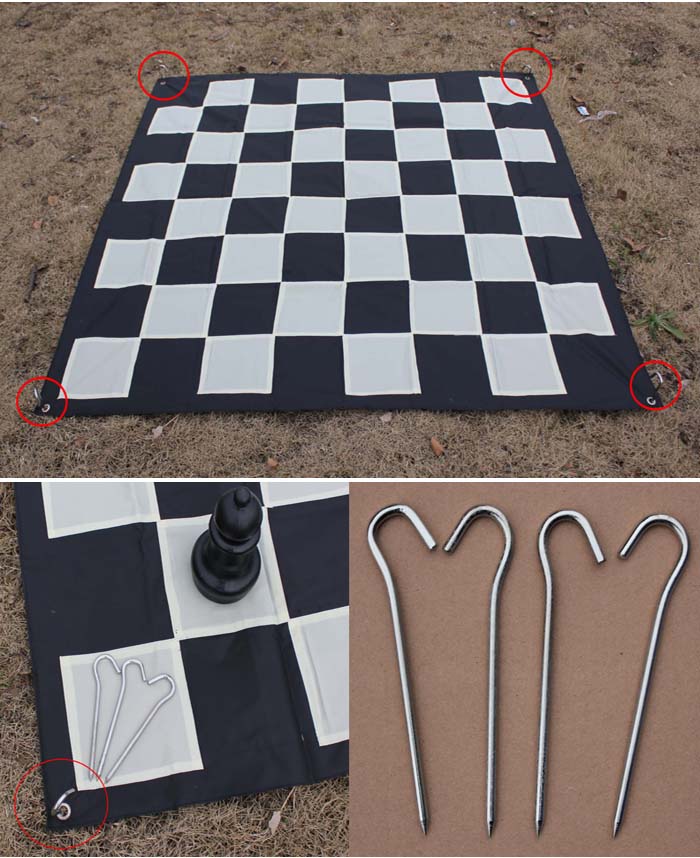 25" Giant Chess Set with Nylon Board ชุดหมากรุกยักษ์25นิ้ว+กระดานผ้าไนลอน