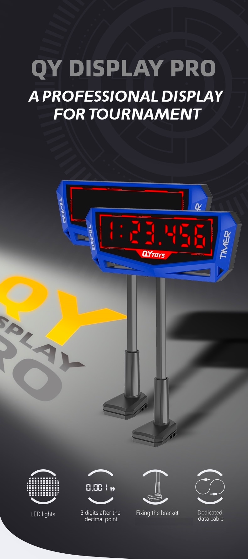 จอแสดงเวลาการแข่งขัน QY Display Pro Timer (Bluetooth) #QY3233