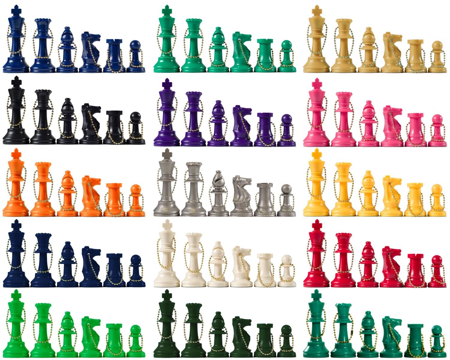 พวงกุญแจหมากรุกสากล(17ตัว) Chess Pieces Keychain Set (17 Pieces)