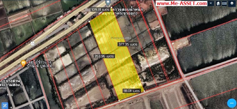 ขายที่ดินเปล่า ย่าน นาโคก อำเภอเมือง สมุทรสาคร ธนบุรีปากท่อ พระราม 2 : ใกล่ด่านชั่งฝั่งขาออก และ สนามแข่งรถ บีเรซไทยแลนด์แดร๊กเวย์ : 25-0-15.5 ไร่