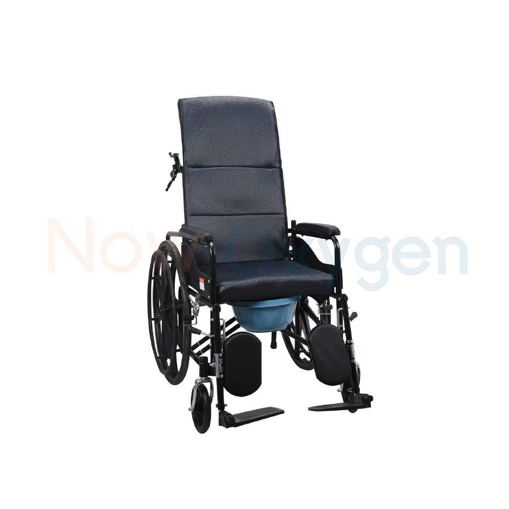 รถเข็นแมนนวล รุ่นพนักพิงสูง ปรับเอนนอน ปรับเหยียดขา (High Back Manual Wheelchair) รับประกัน 1 ปี