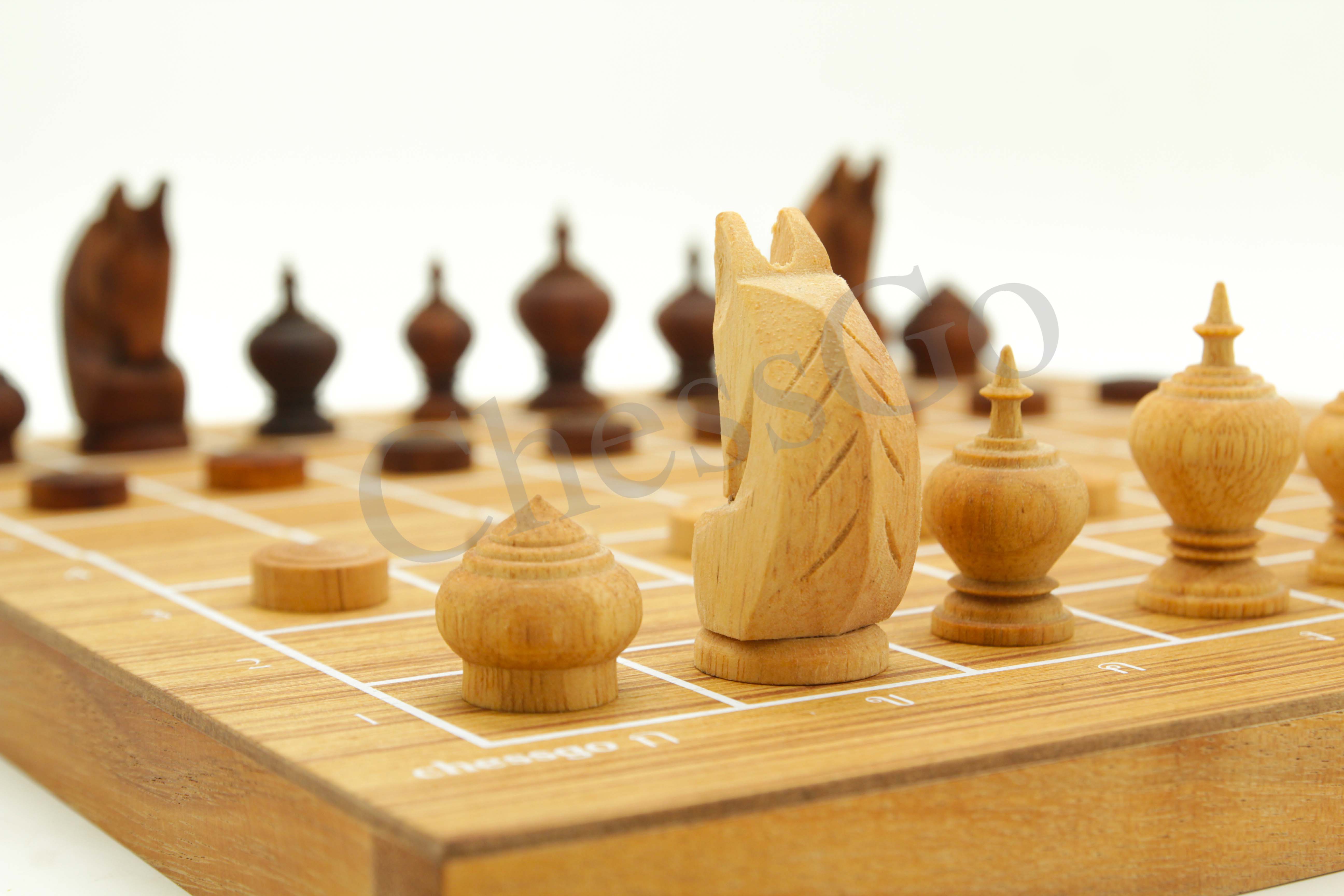 ชุดหมากรุกไทย(กระดานไม้พับ+ตัวไม้รุ่นปกติ+กล่องไม้)