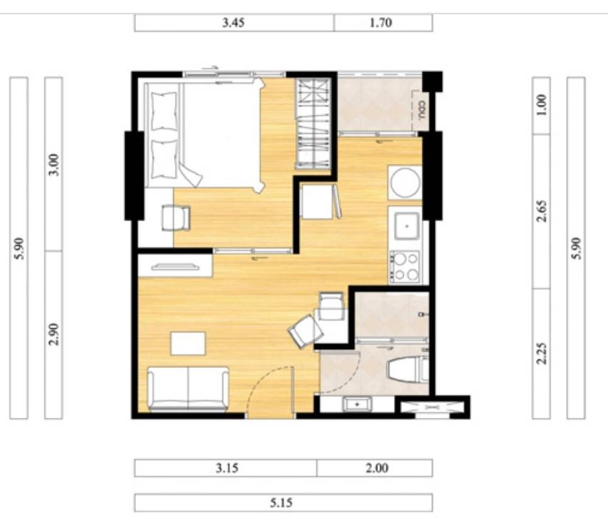 ขาย เดอะคริสตัล คอนโด @ รัตนาธิเบศร์ 3 (The Crystal Condo @ Rattanathibet 3), สตูดิโอ, ใกล้รถไฟฟ้า 2 สาย สีม่วงและสีชมพู (110 ม.)