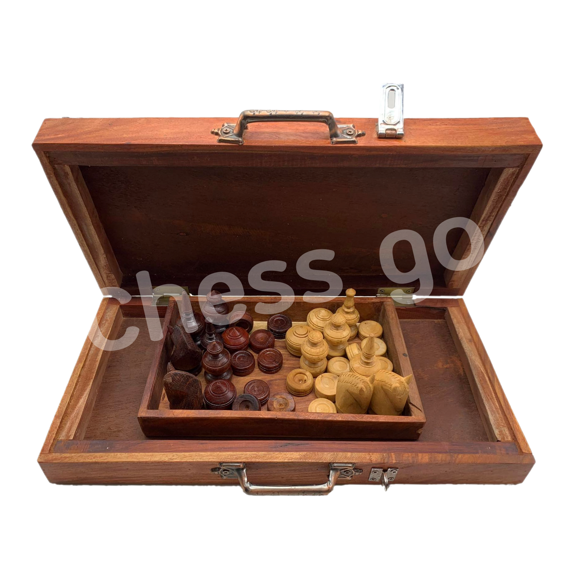 ชุดหมากรุกไทยไม้พับ รุ่นขุนศึก set A (ไม้เต็ง)