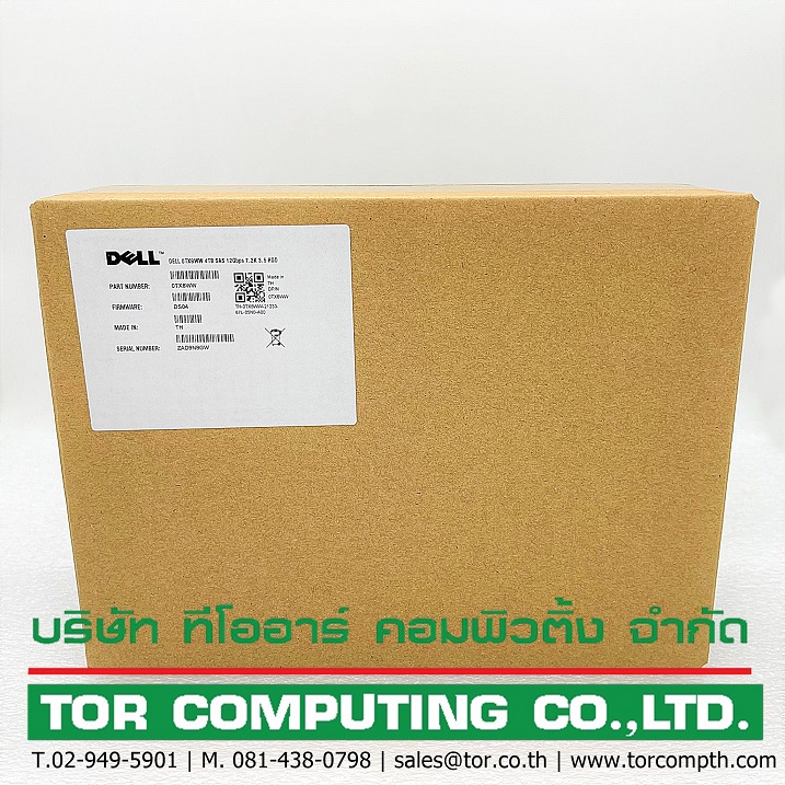 Dell 0TX8WW TX8WW [TorCompTH Thailand ขาย จำหน่าย ราคา] Dell 4TB 7.2K 12G SAS 3.5IN HDD w/F238F