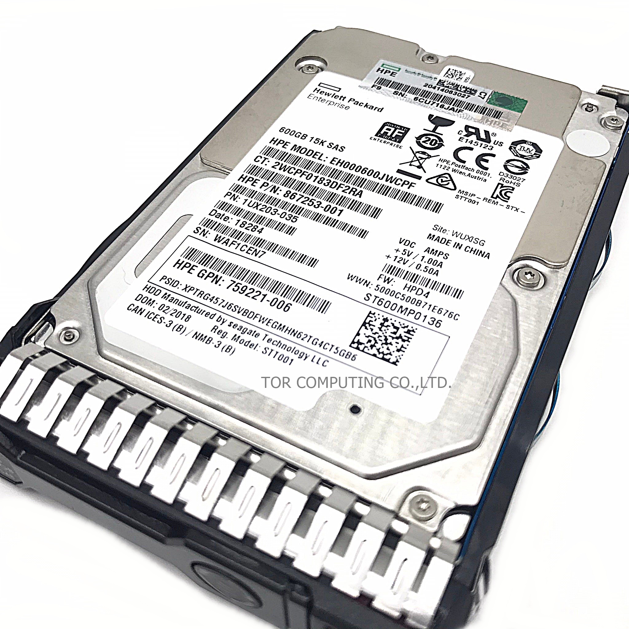 REF, HP 759212-B21 759548-001 [TorCompTH Thailand ขาย จำหน่าย ราคา] HP 600GB 15K 12G 2.5IN SAS HDD G8 G9