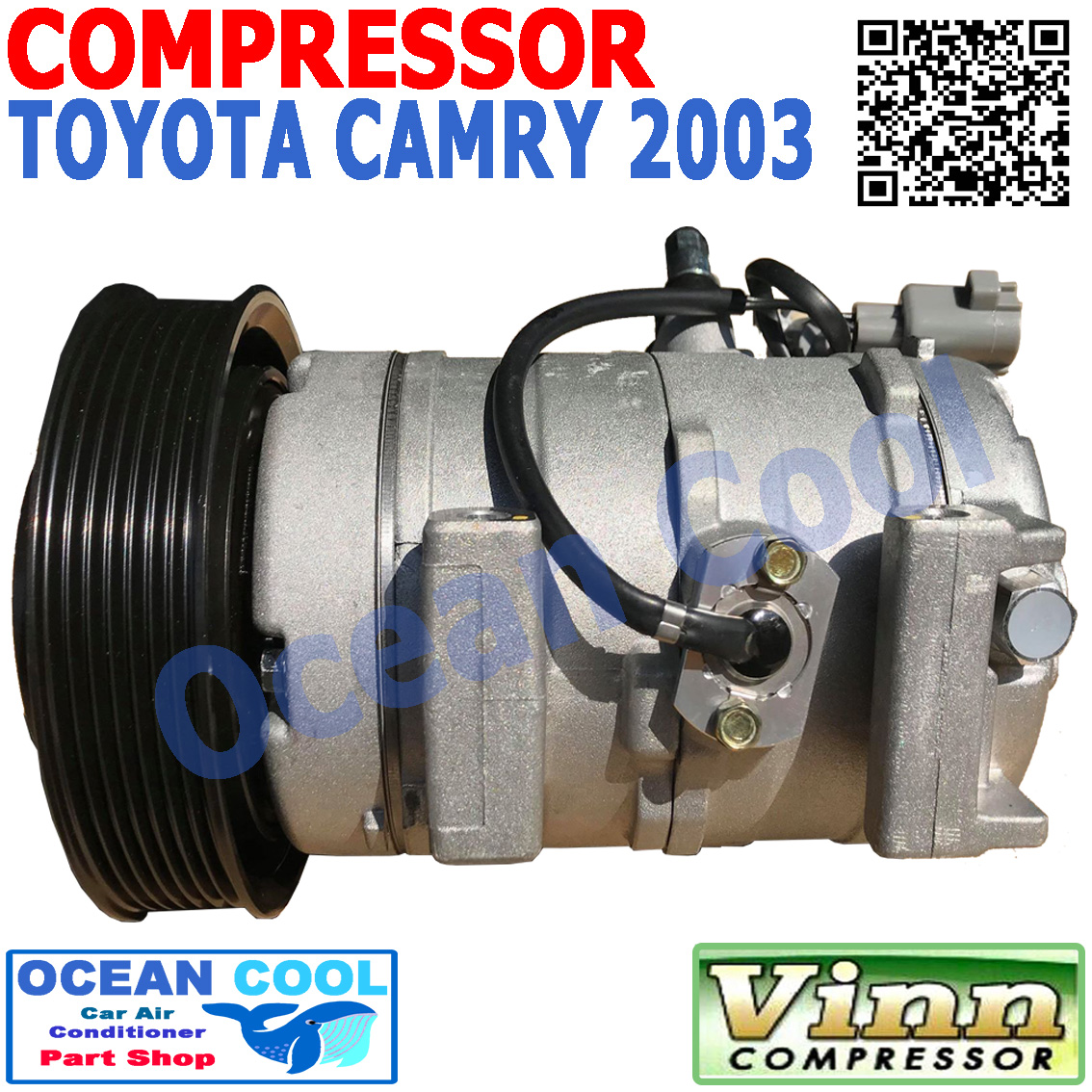 คอมเพรสเซอร์ แคมรี่ ACV30 ปี 2002 - 2006 COM0059 10S17C Compressor TOYOTA CAMRY ACV30 คอมแอร์รถยนต์ คอม แอร์ คอมแอร์ 2003 2004 2005 2546 2547 2548