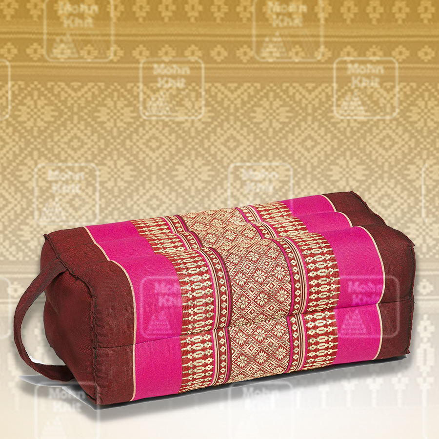 หมอนหนุนดี มีหูหิ้ว,โยคะ,The original Khit Rectangle health Pillow Thai Bolster Lumber 33x15x10 cm