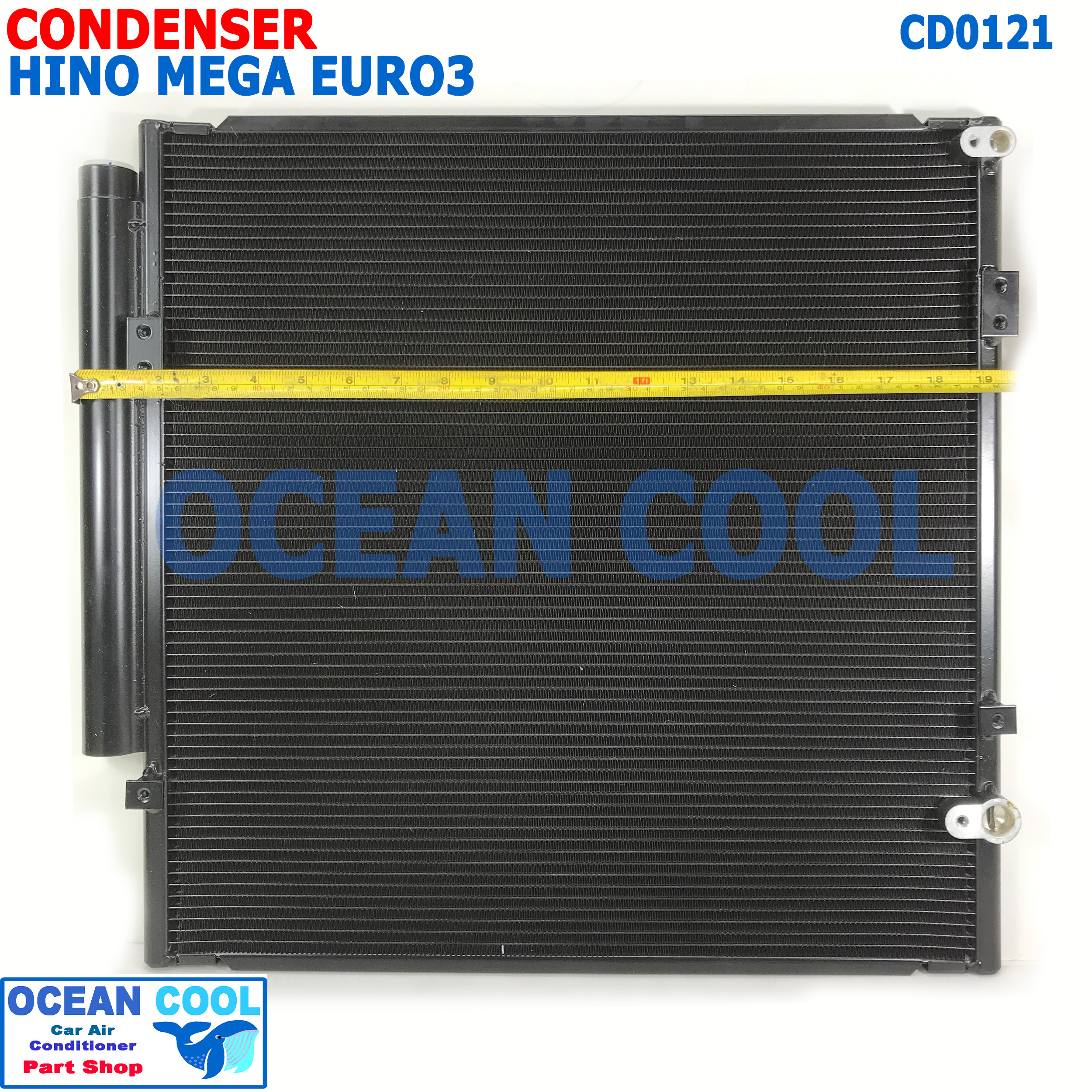 แผงแอร์ ฮีโน่ เมก้า ยูโร3 CD0121 Condenser For Hino MEGA EURO3 รังผึ้งแอร์ แผงรังผึ้ง แผงคอยล์ร้อน หัวสายขนาน คอยล์ร้อน MP5434
