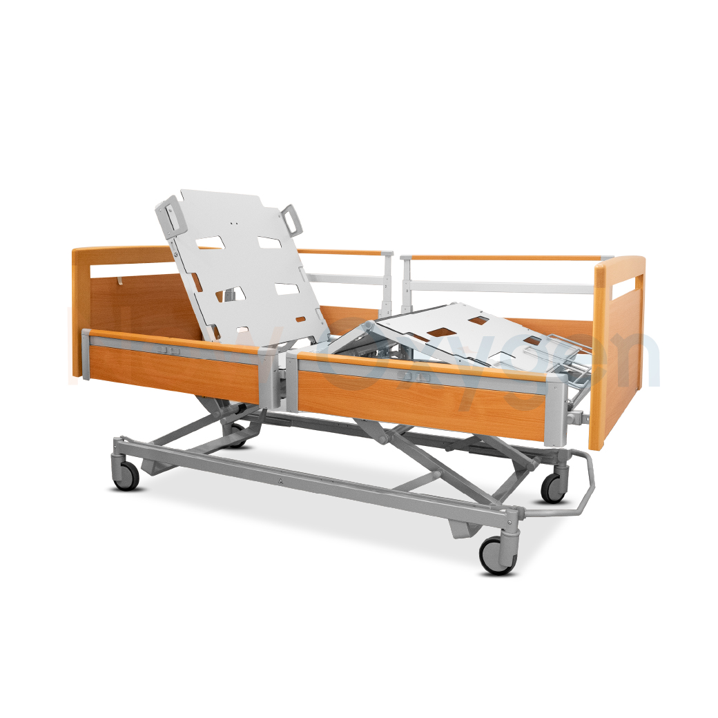 เตียงผู้ป่วยสูงอายุไฟฟ้า ดีไซน์แบบไม้ 7 ฟังก์ชั่น ยี่ห้อ HAELVOET รุ่น Lago Care รับประกันศูนย์ไทย 6 ปี