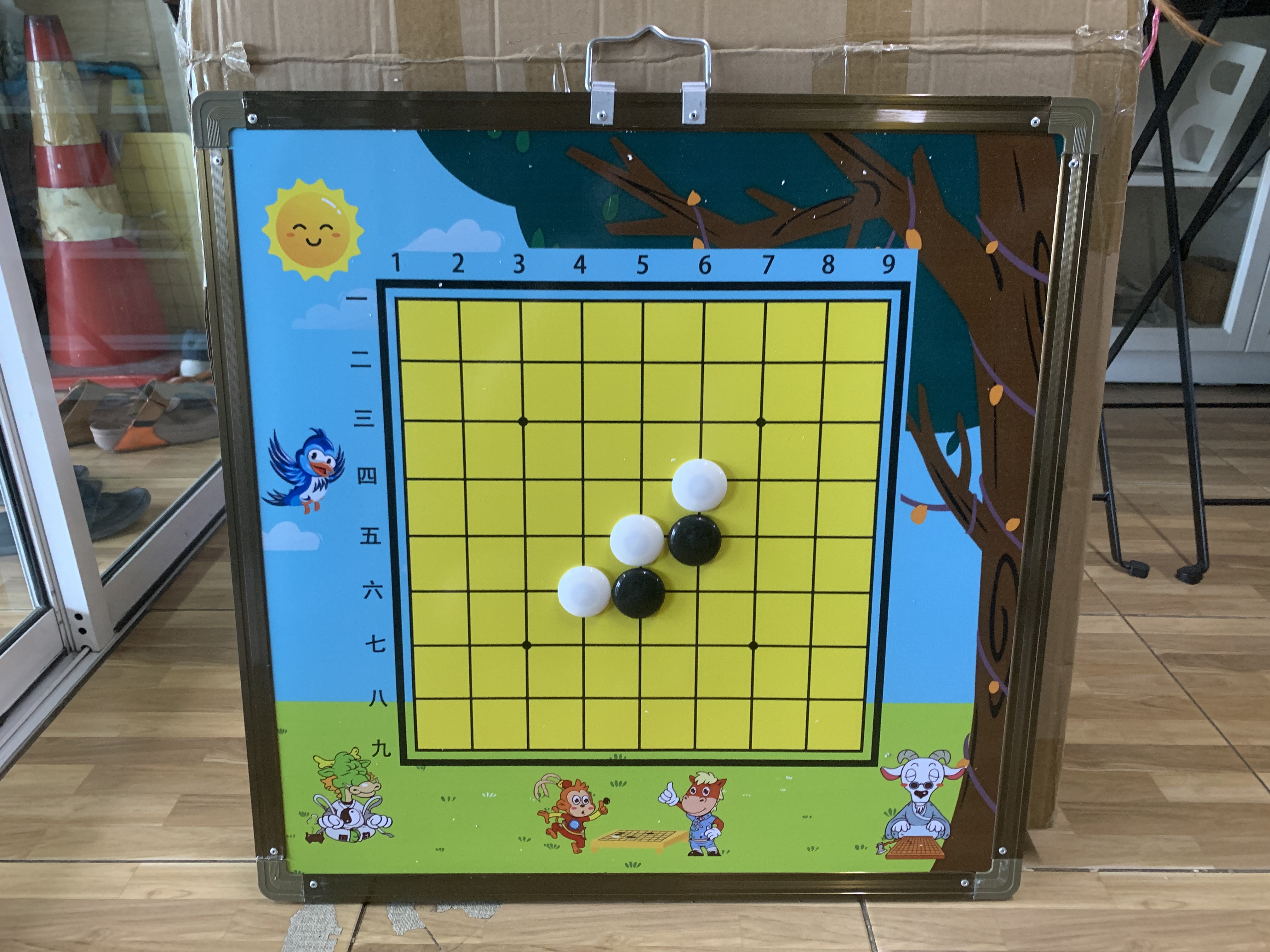 ชุดกระดานสาธิตหมากล้อมแม่เหล็ก (กระดาน9/13เส้น+เม็ด90/90+ขาตั้ง)