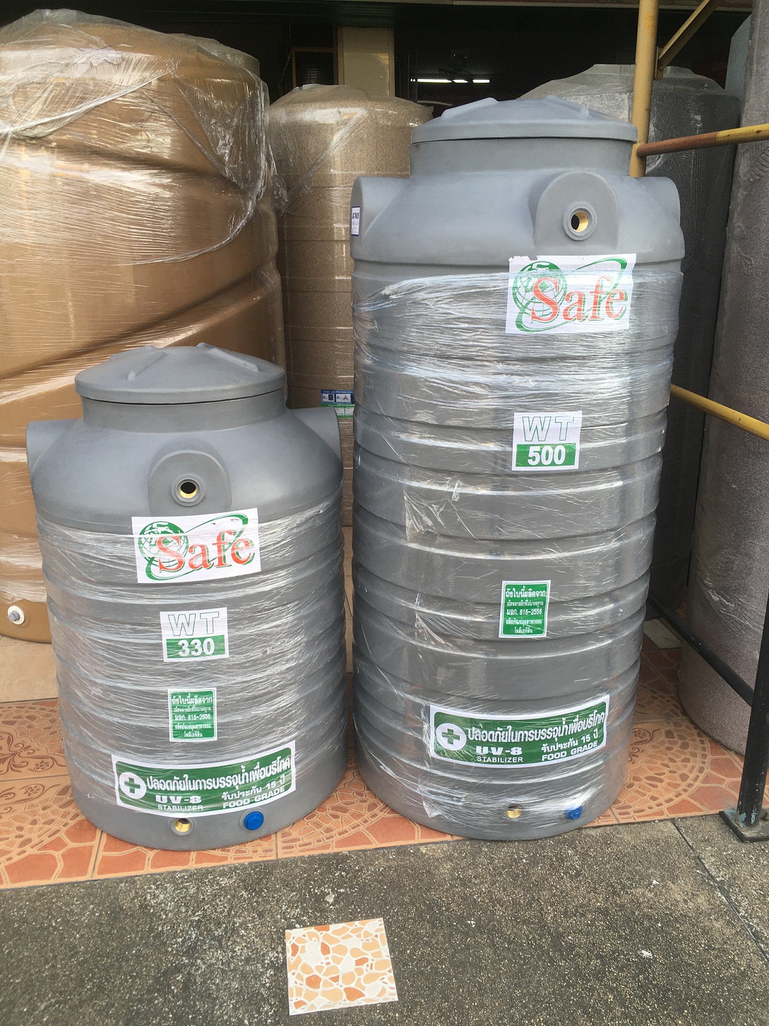 ถังเก็บน้ำ SAFE รุ่น WTG 500 ลิตร สีเทาเรียบ