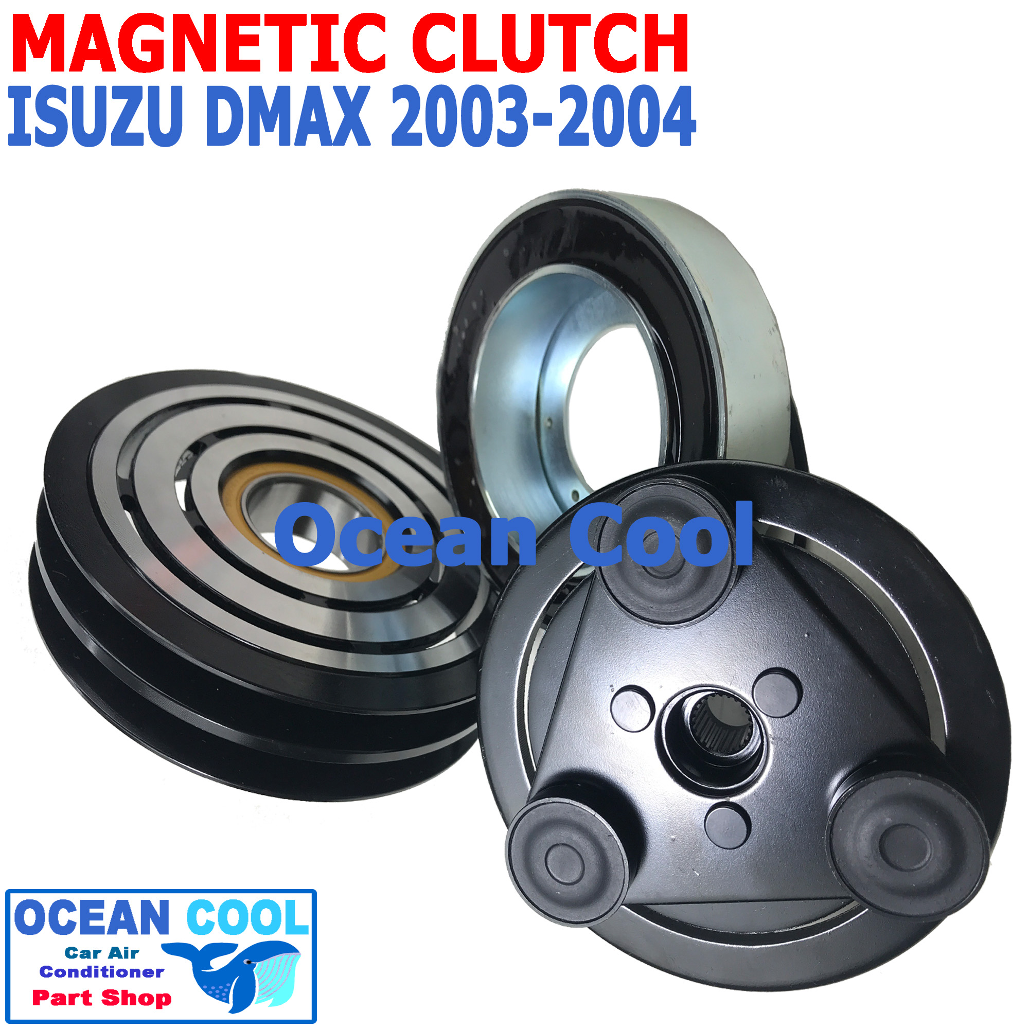 คลัชคอมแอร์ อีซูซุ ดีแม็ก 2003 - 2004 MGC0008 รุ่นแรก 2 ร่อง ลูกปืน NSK แท้ magnetic clutch isuzu d-max dmax d max ดีแม็ค คอยล์คลัชต์ มู่เล่คลัชต์ คอยล์คลัชต์