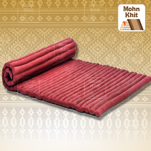 ที่นอนระนาดขนาดผ้าสีพื้น ที่นอนสุขภาพ(110x180 Cm) Wave mattresses Spa 6 Feet//Our traditional roll-up Thai Mattress is hand stuffed with natural kapok.
