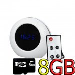กล้องนาฬิกาตั้งโต๊ะ - สีขาว ดำ HD720P ฟรี พร้อมใช้งาน เมมโมรี่ 8G จัดส่ง EMS FREE